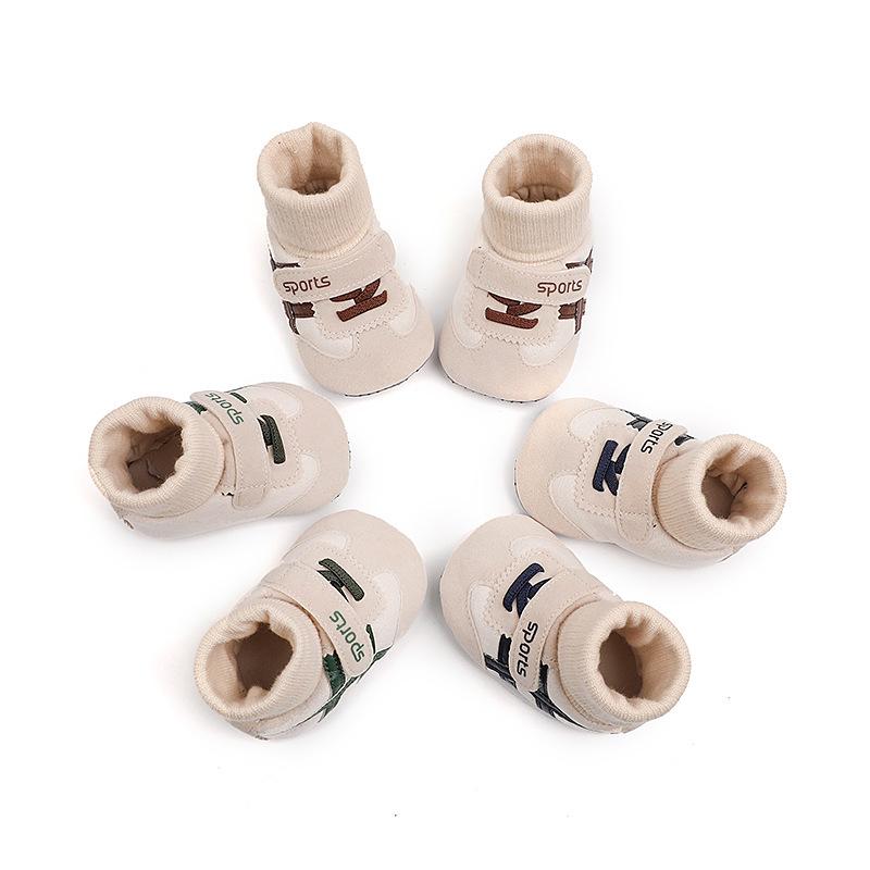 Infant Unisex Cotton Shoe-Sock: Non-Slip, Thickened, Newborn Pre-Walking Footwear (0-1 Year)