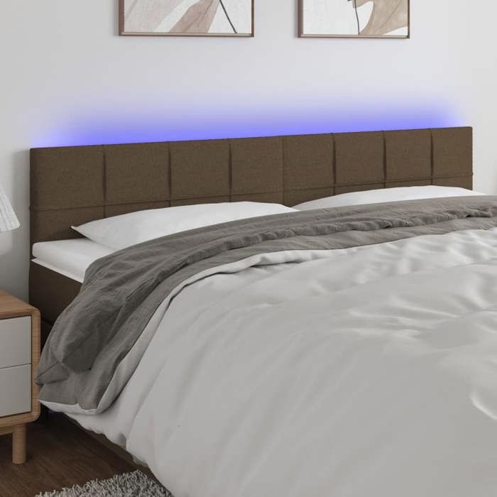 VidaXL Tête de Lit à LED Meuble de Chambre à Coucher Accessoire de Lit Double Tête de Cadre de Lit Intérieur Taupe 3121638
