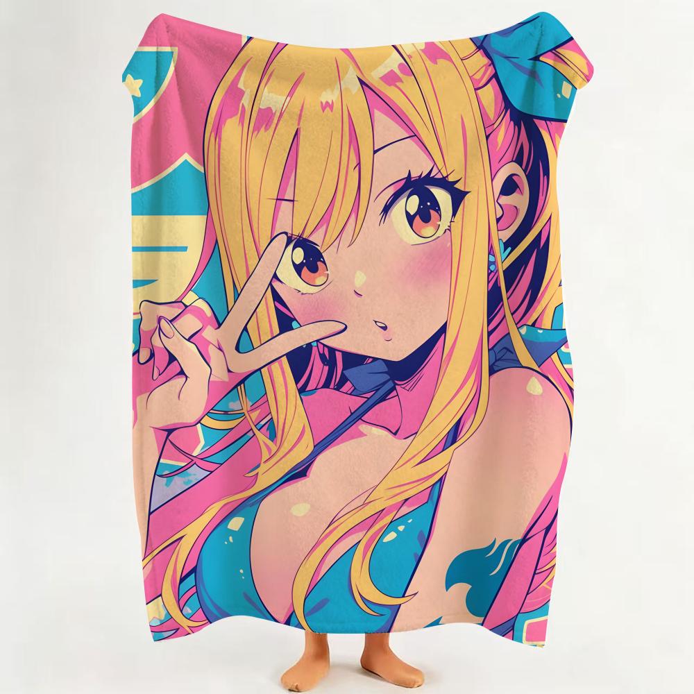 

Comic F Fairy T Tail Throw Flannel Throw Blanket Suitable for Sofa Living Room Bedroom 75cmx90cm