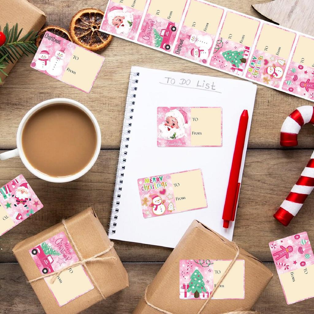 210 ks Vánočních jmenovek - Jmenovky na vánoční dárky - Pro ženy muže děti - Vánoční balicí papír - Vánoční dekorace -