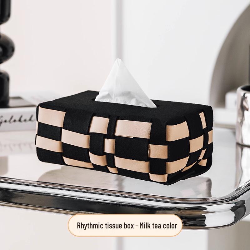 Elegant Woven Plaid Tissue Box for Home and Car