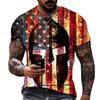 Men Women T-Shirts Star and Stripes Flag Digital Printing Graphic Tees Tops Casual Street Wear 3D Skull Personality T-Shirt