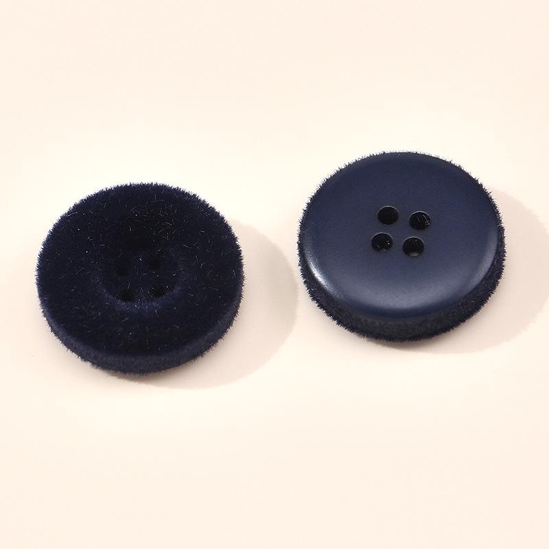 Bottoni Decorativi Colorati Rotondi in Plastica Floccata di Lana per Maglioni da Bambino