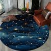 Dreamy Starry Sky Pattern Round Carpet Mat Rug Soft Non Slip Floor Mat for Living Room Bedroom Home Decoration Rugs for Bedroom