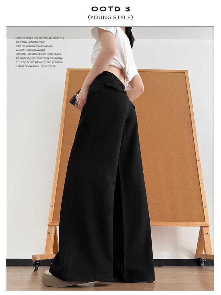 High-End Women's Suit Pants: Slimming, Thin, Narrow Spring/Summer Style, Straight-Leg with Good Drape, Comfy Loose Wide-Leg for Commute.