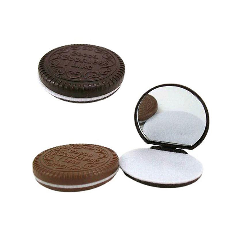 Portable Foldable Handheld Cookie-Shaped Compact Mirror