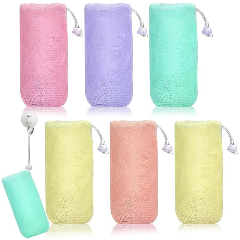 Thickened 6 Layer Foaming Soap Bag Facial Cleanser Mesh Bag Shower Bubble Foam Net Baby Bath Body Washing Cleaning Sponges