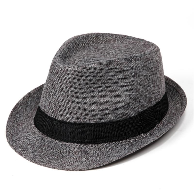 Men's Summer Straw Trilby Hat Sun Protection Lightweight Foldable for Beach Travel Outdoor Activities