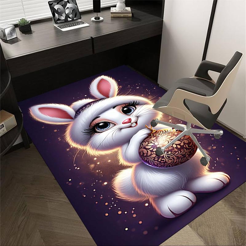 

1PC rabbit ornament Extra Large Non Slip Floor carpet, Office, family, bedroom, Studio Large Area Rug Indoor Rugs, Vibrant Colors 60cm by 90cm