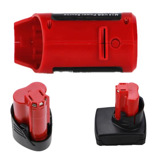 M12 USB Battery Converter Fire Retardant Replacement ABS Steady USB Adapter for Milwaukee 49-24-2310 48-59-1201 M12