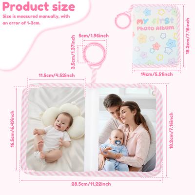 Weiches Stoff Baby Fotoalbum Sicheres Baby Erinnerungsalbum Buch mit Spiegel Niedliches Neugeborenen Familien Erinnerungs Bilderbuch Fassst 17 Fotos