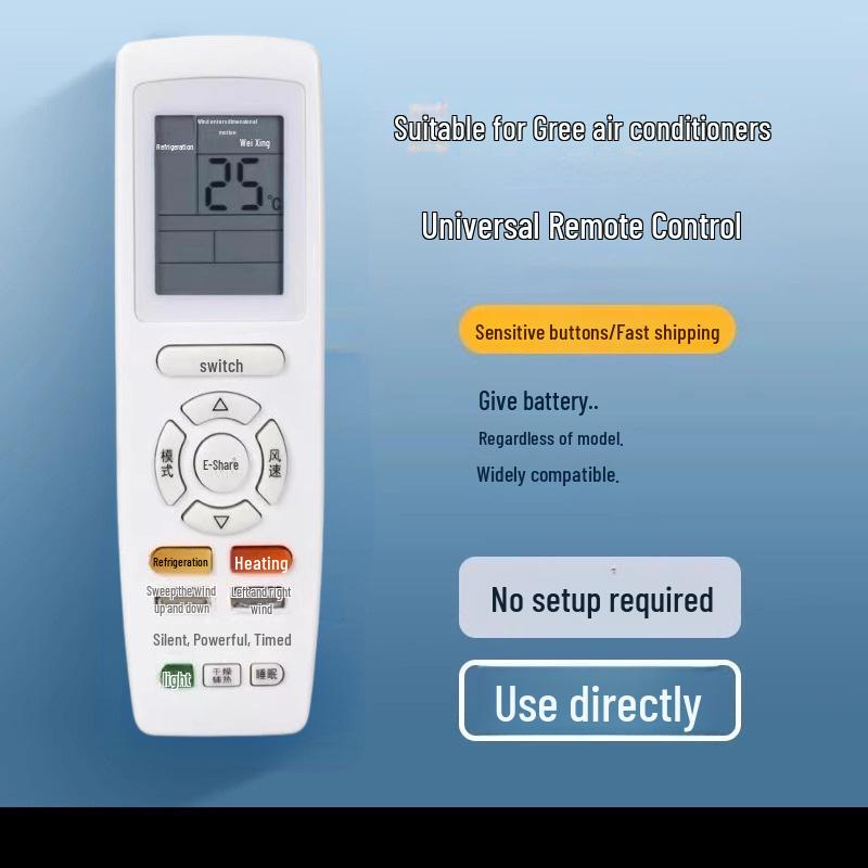 Universal Air Conditioner Remote Control for Gree, Midea, Hualing, Haier, Handian, Chigo, and More Major Brands