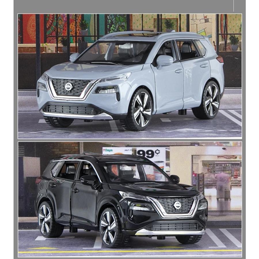 1/32 Nissan X-TRAIL SUV Model auta ze slitiny Diecast Kovová Off-road vozidla Model auta Simulace zvuku a světla Dětská hračka Dárky
