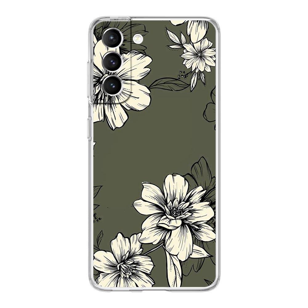 Phone Case For Samsung Galaxy S24 Plus S23 S22 S21 S20 FE Ultra 5G S10 S10E S9 Soft Clear Silicone Cover Flower