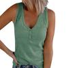 2023 Summer Women's Solid Color V-Neck Button Vest Sleeveless Top