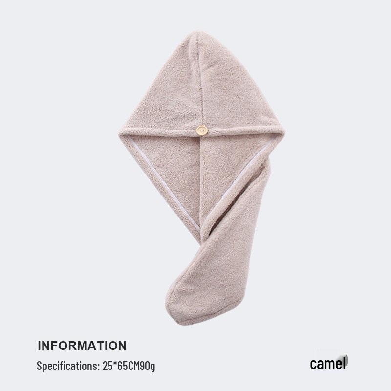 Tuqiang Coral Fleece Superfine Bath Cap - Water-Absorbent Thickened Headscarf for Adults