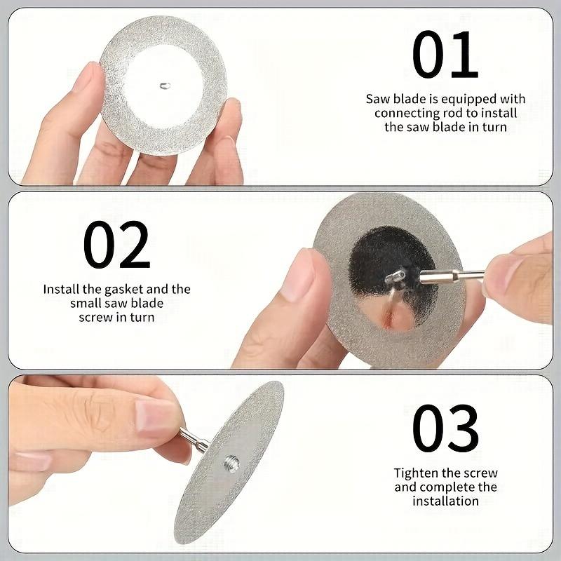 1/5 Ultra-thin 1mm Mini Drill Pipe Cutting Wood Stone Plastic Glass Brick Diamond Cutting Disc Wheel Rotating Tool Circular Saw