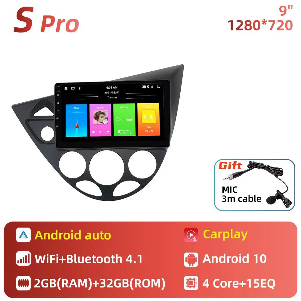 9 Inch Multimedia for Ford Fiesta 1995-2001 Focus MK1 1998-2004 Car Radio 2 Din Android Stereo Carplay Autoradio Head Unit Auto