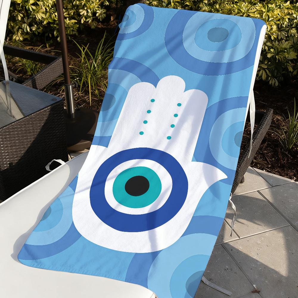 Art Evile Eye Bright Handtuch Sport Schnelltrocknend Reise Campingausrüstung Sanddicht Weich Leicht Großes Strandhandtuch