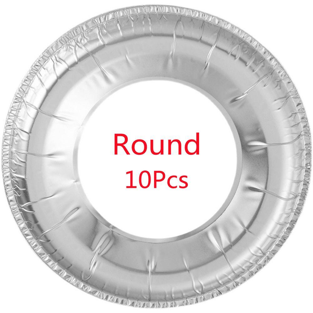 

10pcs 10Pcs Oil Proof Gas Oven Covers Stove Burner Covers Aluminum Foil Round Square Thickened Round