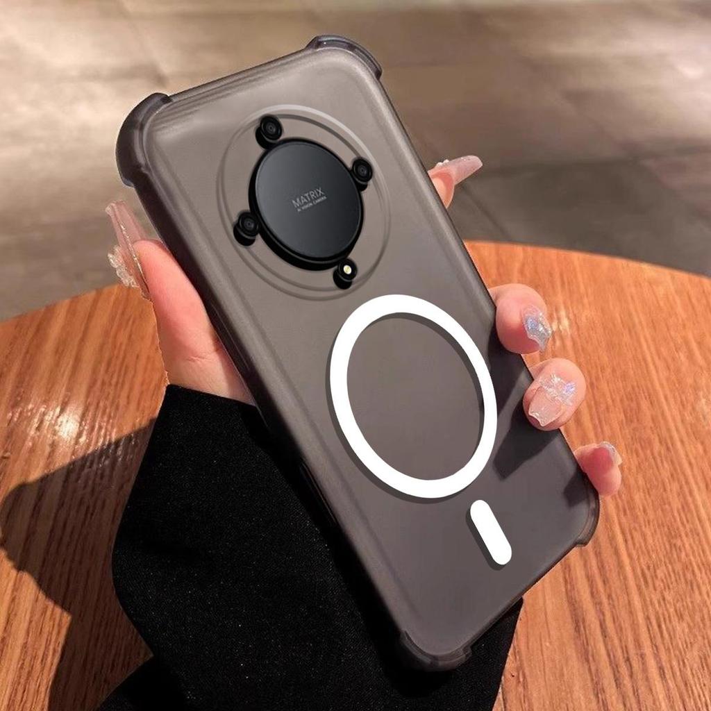 Case for HONOR X9b,X9a Cute Airbag Corner Pastel Matte Magnetic Casing Semi Shockproof Phone Cover