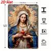 Metal Sacred Heart Wall Art 20x30cm Virgin Mary Religious Home Decor Gift