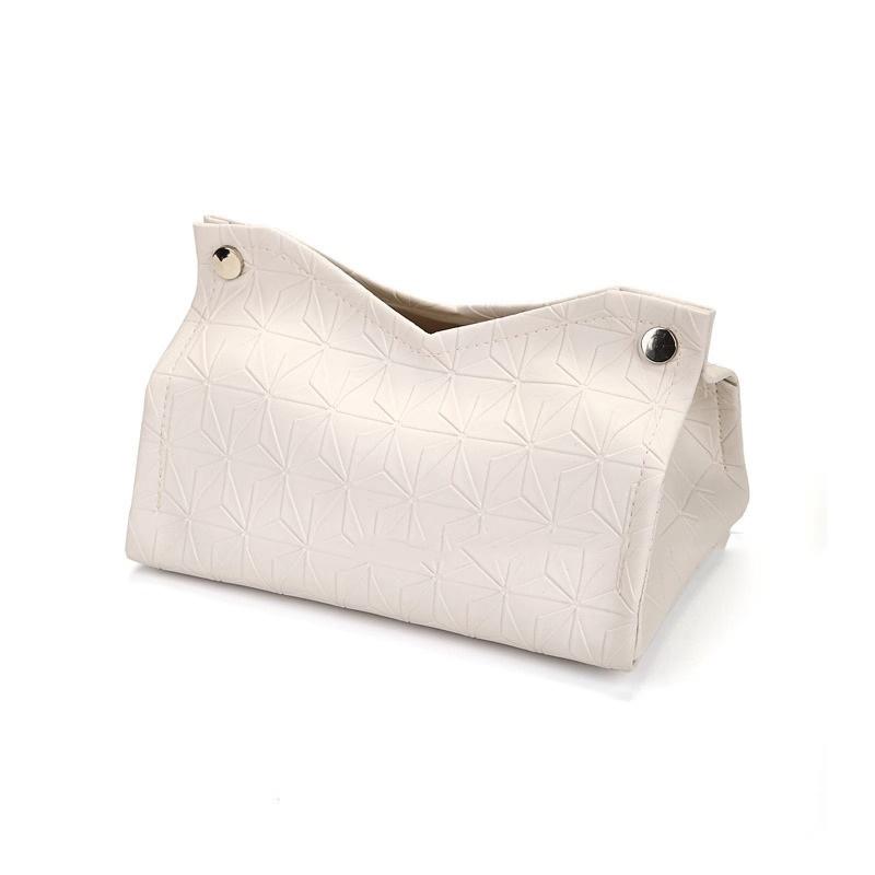 Geometric Texture Tissue Box Living Room Coffee Table Tissue Cover Simple Light Luxury Toilet Paper Box Household Storage Box