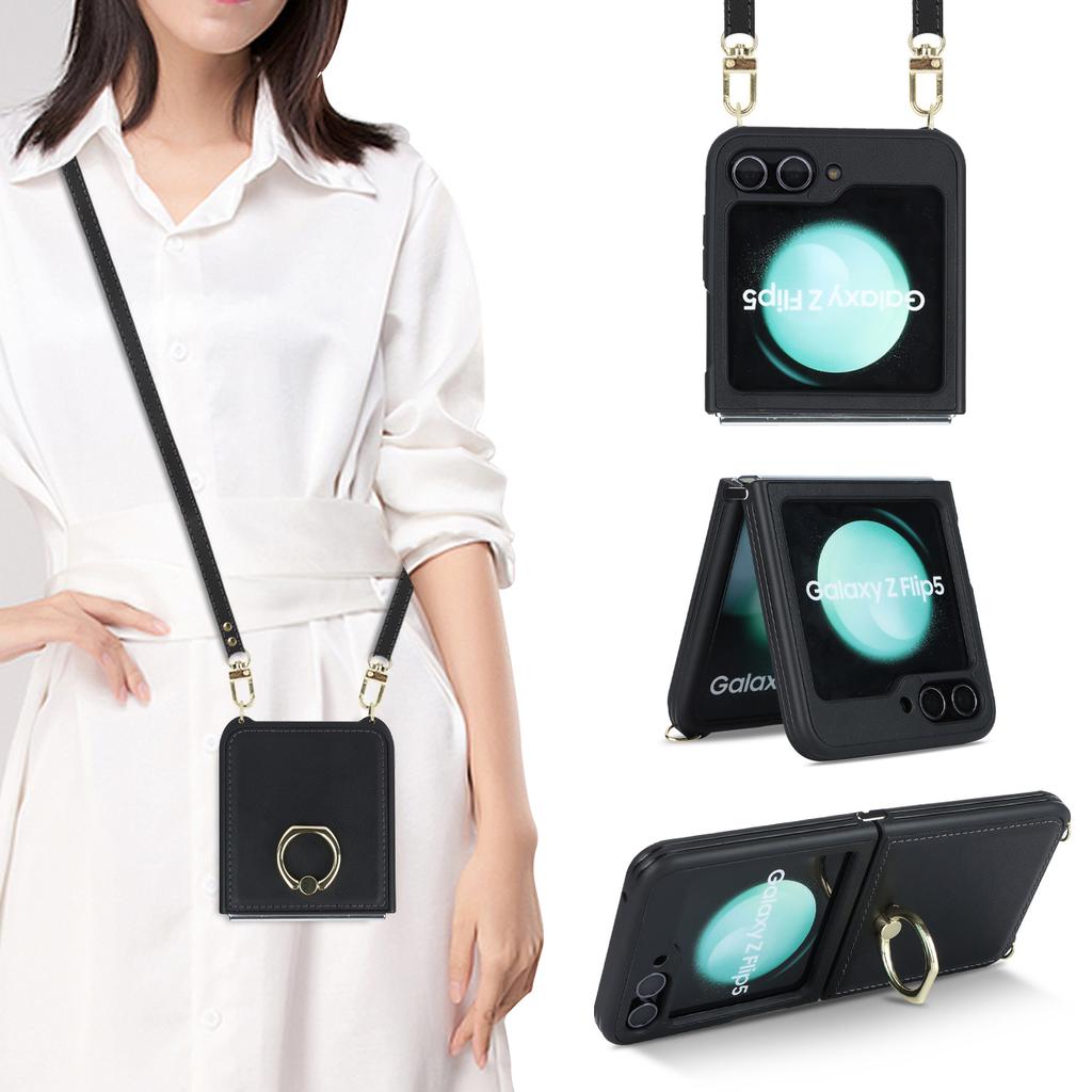 Samsung Galaxy Z Flip1 Skin Phone Case ZFlip1 Ring Holder Protective Case High-end