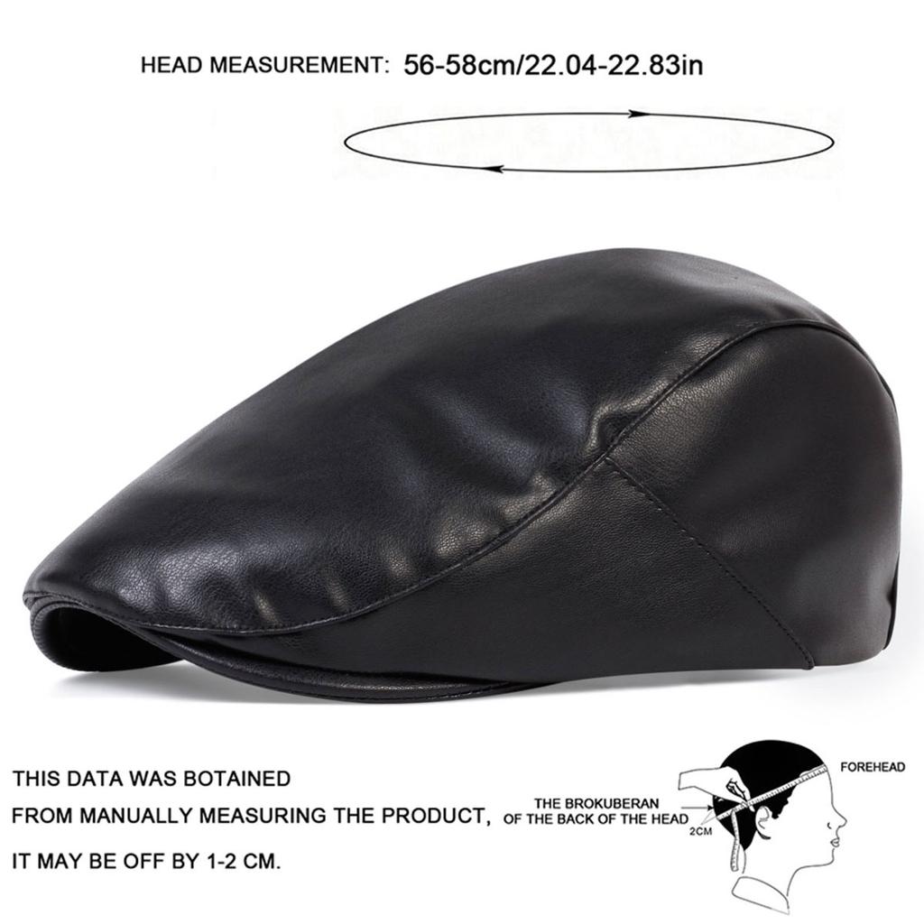 Men PU Leather Forward Hat Fashion Outdoor Windproof Beret Cap Classic Style Taxi Driver Newsboy Hats Flat Top Caps