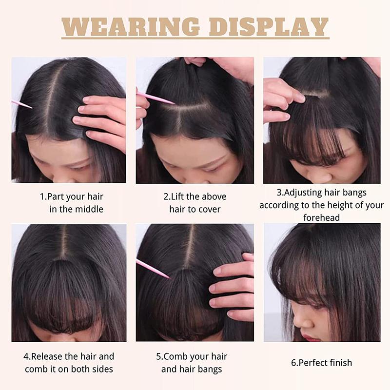 Sideburns Air Bangs Wigs Women's Synthetic Wigs Invisible and Traceless Easy To Wear Natural and Suitable for Any Occasion