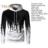 Frühling Herbst Herren Sport Hoodie 3D Kontrast Farbdruck Kordelzug Kapuze Lange Ärmel Elastische Bündchen Saum Outdoor Fitness Baseball Hoodie