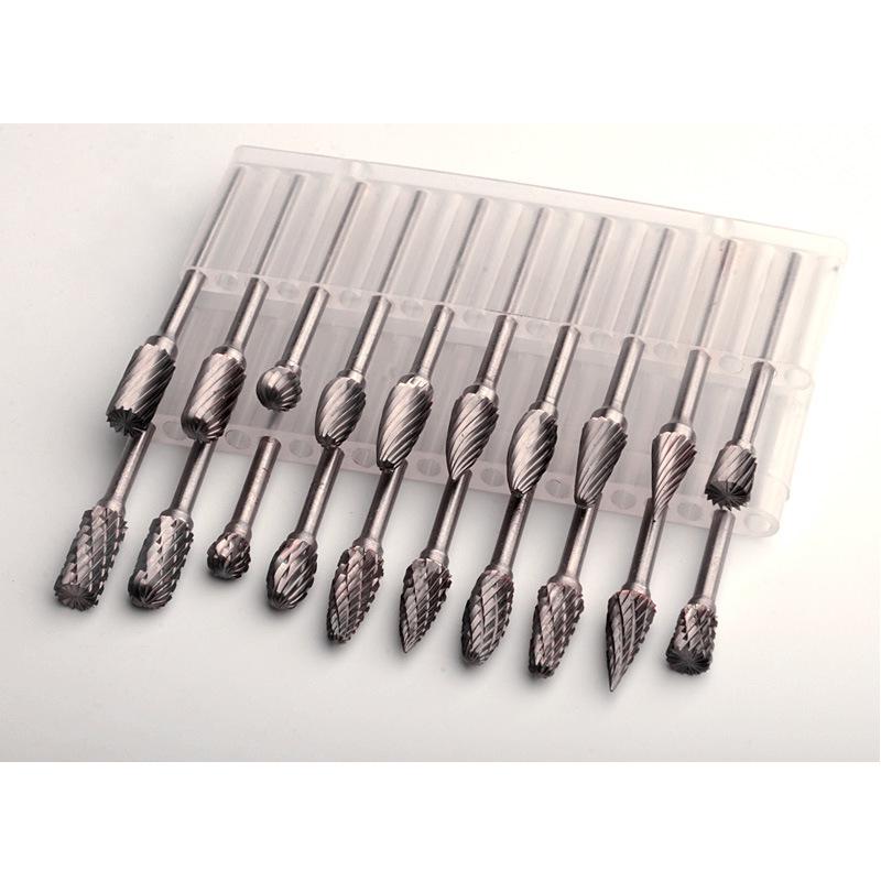 Tungsten Steel Carbide Rotary File Set - Double Grain Engraving and Milling Cutter for Woodworking, 3x6mm