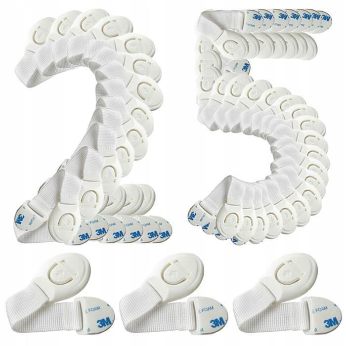Child Safety Lock - Universal - 25 Pieces - Protection Drawers Doors Fridge Cupboards - Easy To Install