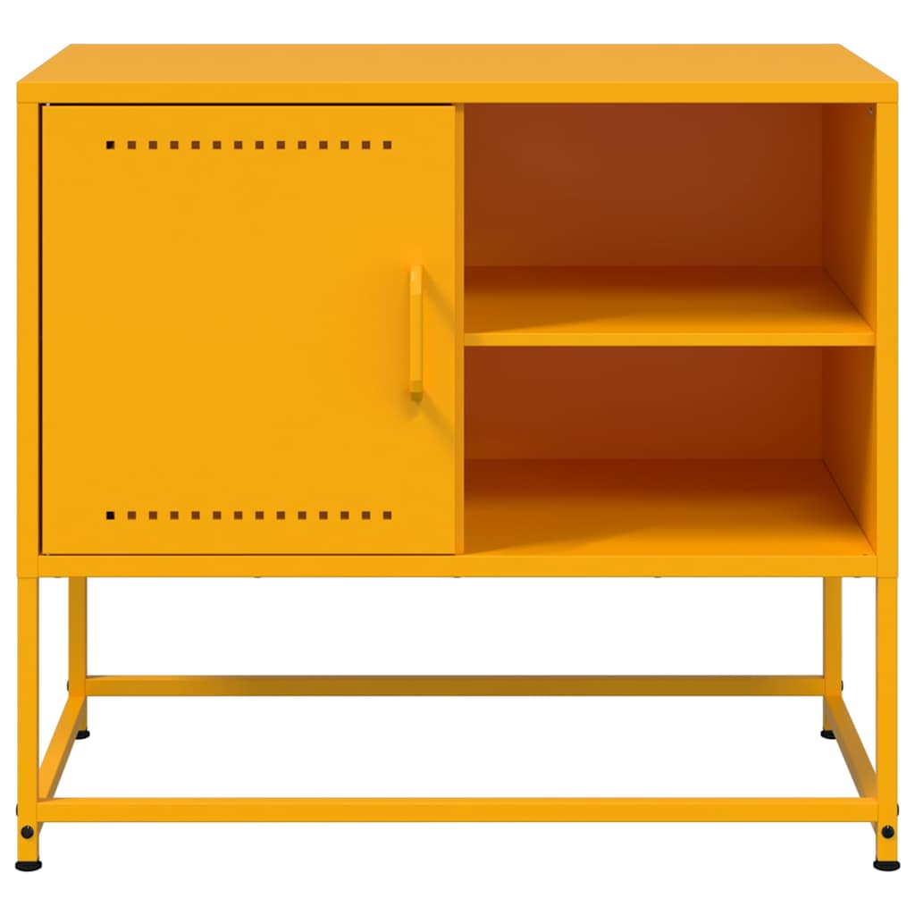 TV Stand Mustard Yellow 68 X 39 X 60.5 Cm Steel
