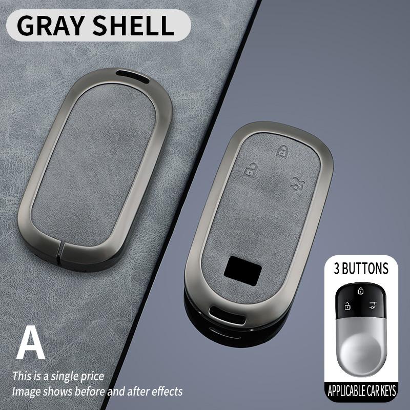 

Zinc Alloy+Leather Car Remote Key Case Cover Protective Shell Fob For 23-24 Geely Rox 01 Baic Polestones 01 Jishi Accessories
