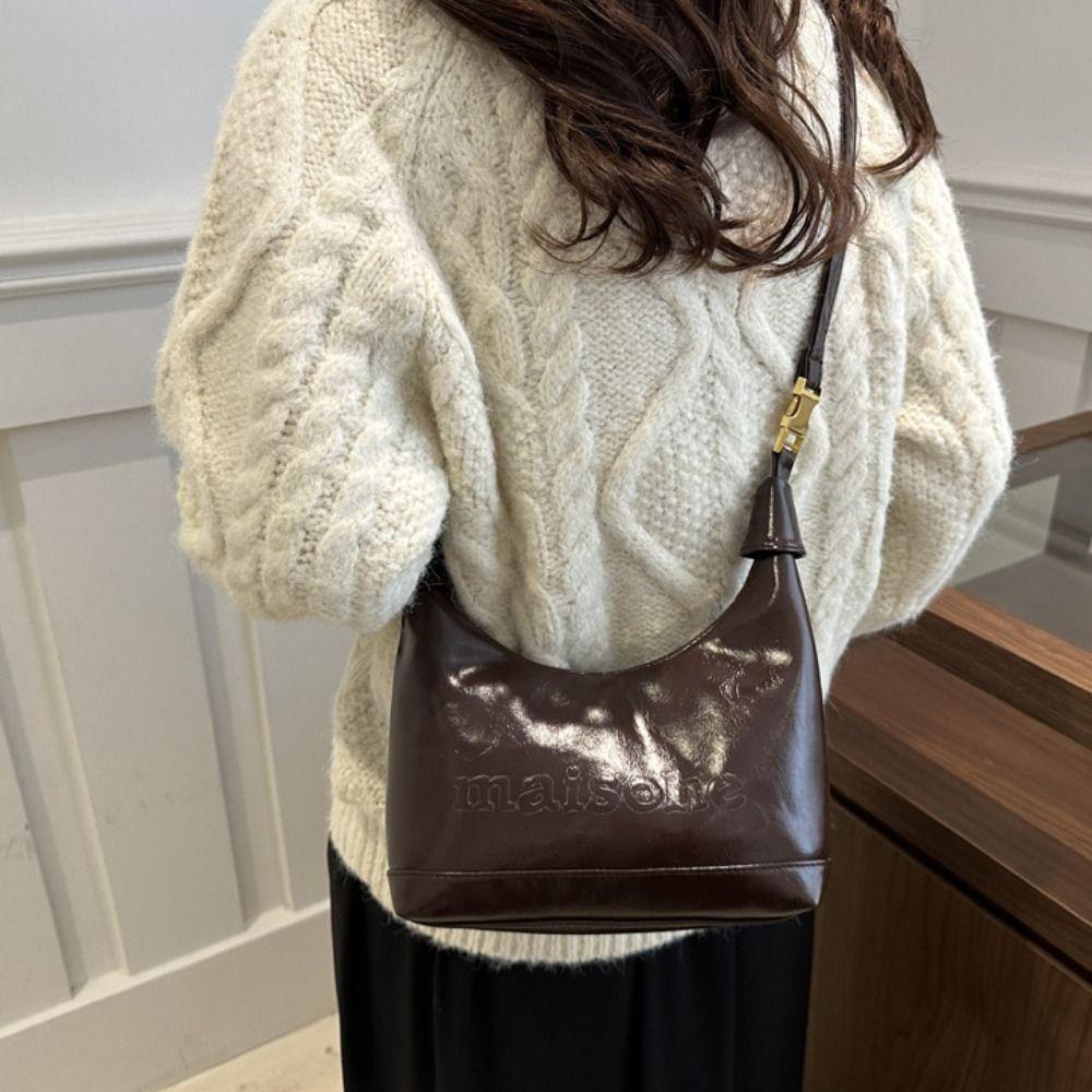 Korean Style PU Leather Shoulder Bag Solid Color Women's Handbag Boston Crossbody Bag  Daily