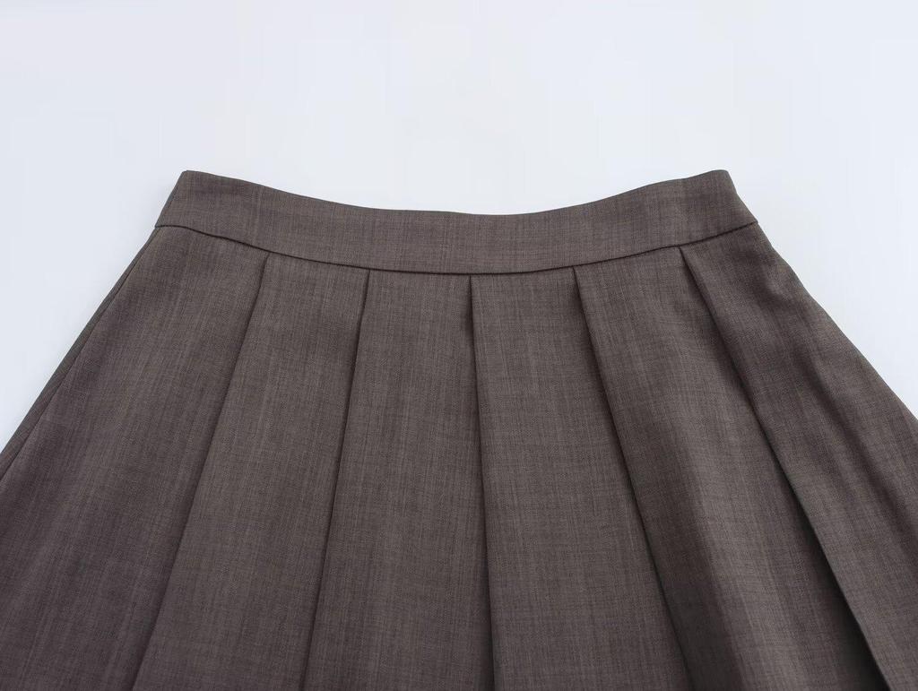 2025 Spring Women's European-American Ruffle Off-Shoulder Top & Pleated Skirt Set