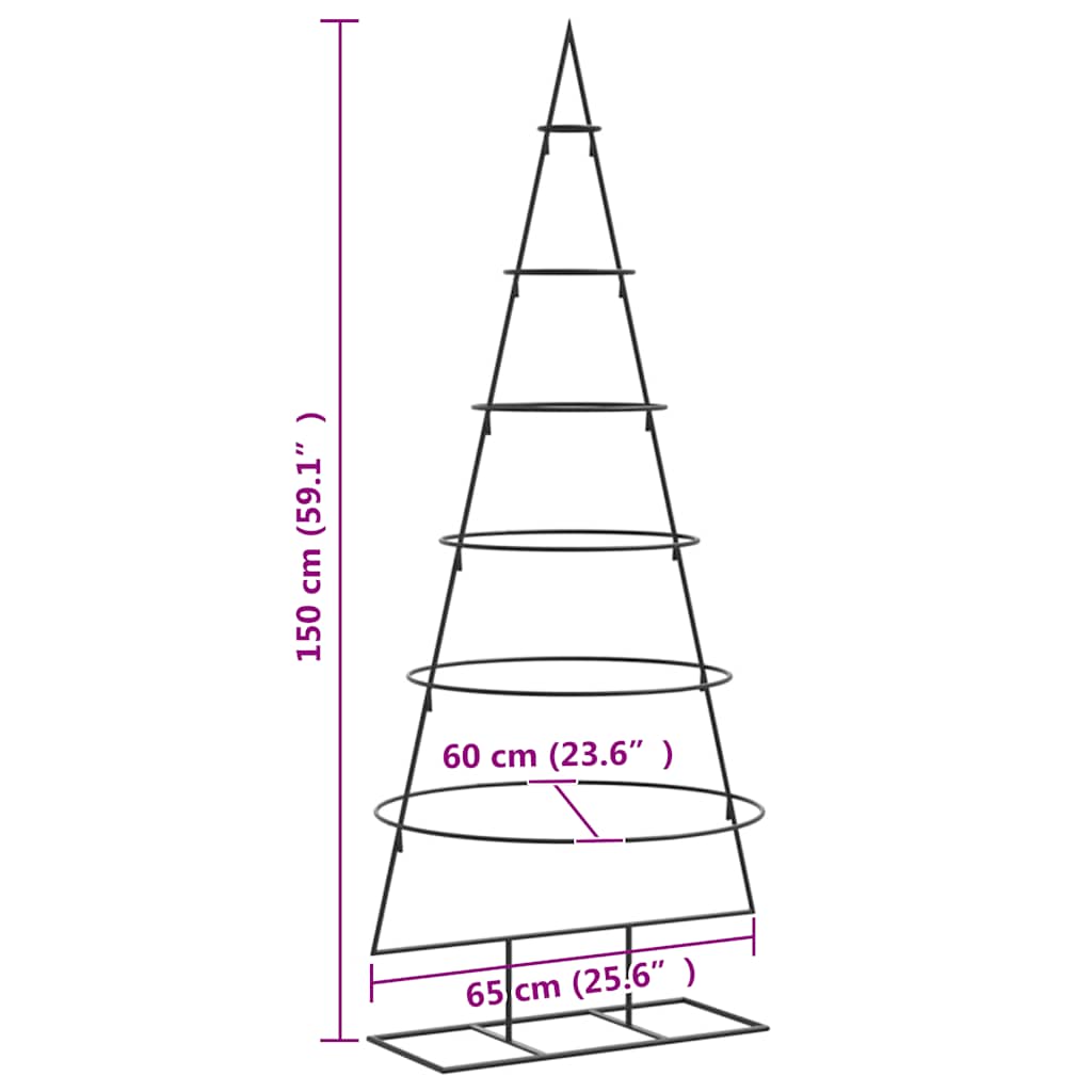 Vidaxl Metalowa Choinka Świąteczna, Do Dekoracji, Czarna, 150 Cm