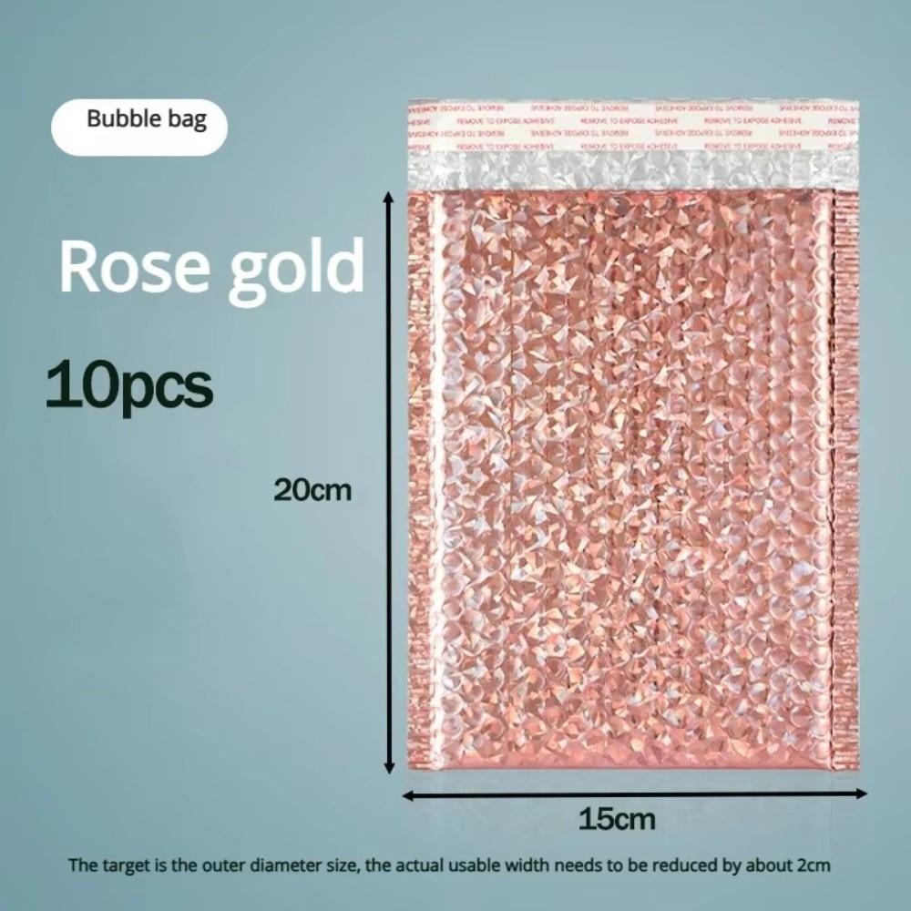 10pcs Holographic Shipping Bags Self-Sealing Foam Bag Portable Bubble Mailers Bag For Business