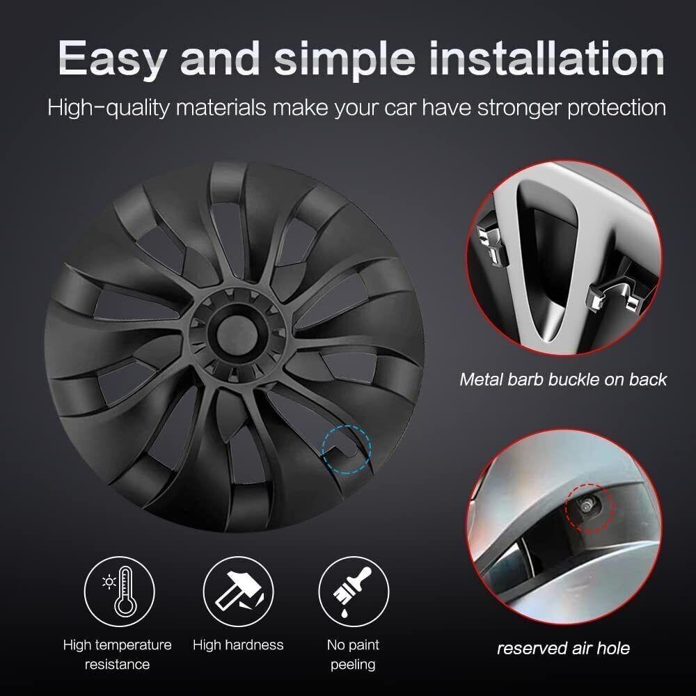 For Tesla Model 3 2017-2023 Wheel Protection Covers Hub Caps Fit 18 Inch Wheel