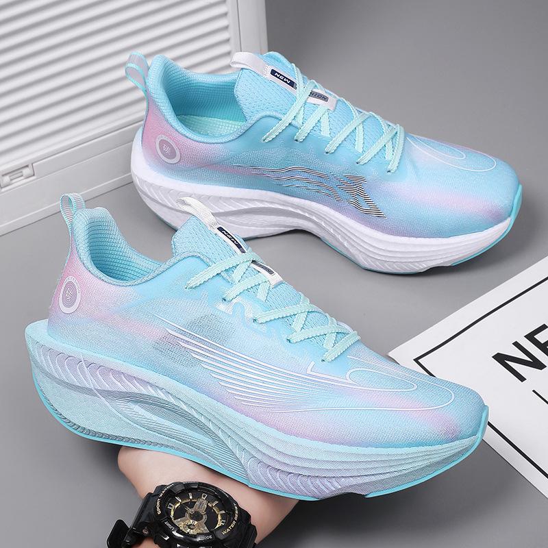 

2025 summer new men s shoes lightweight carbon plate breathable sports racing running shoes men s and women s same fitness jogging trend 45
