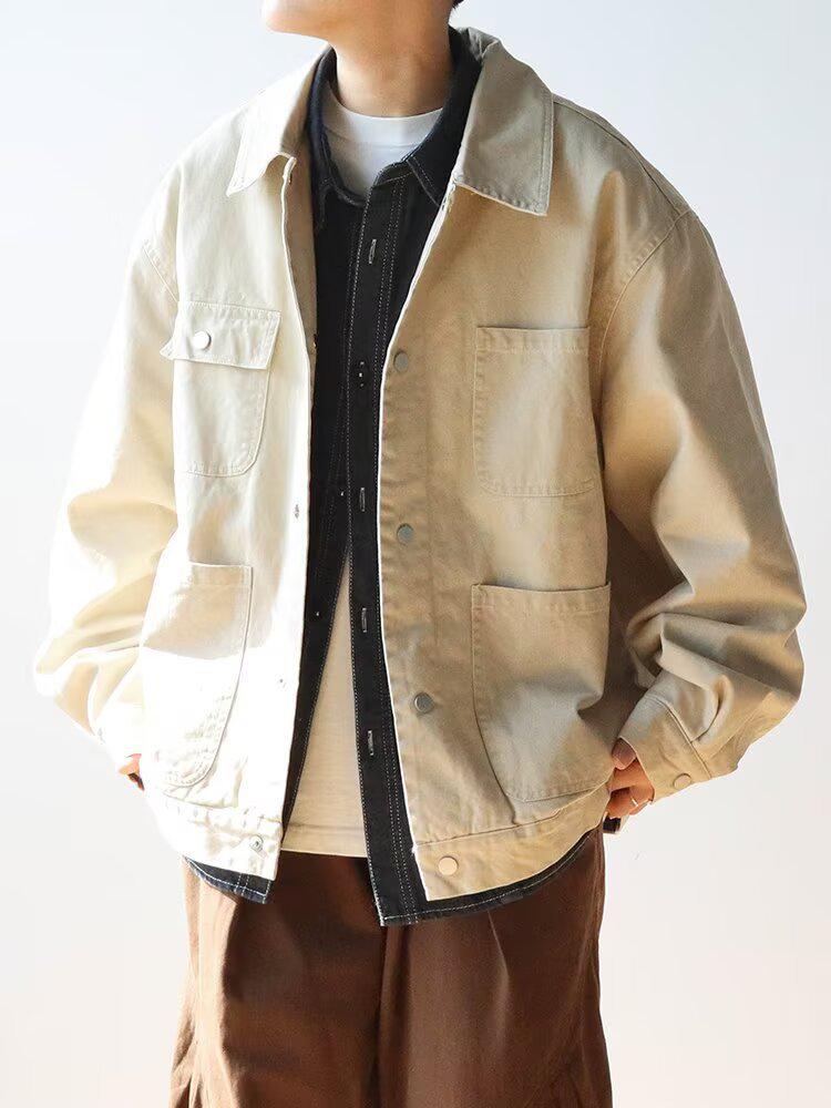 2025 Autumn/Winter Men's Casual Loose Lapel Workwear Jacket