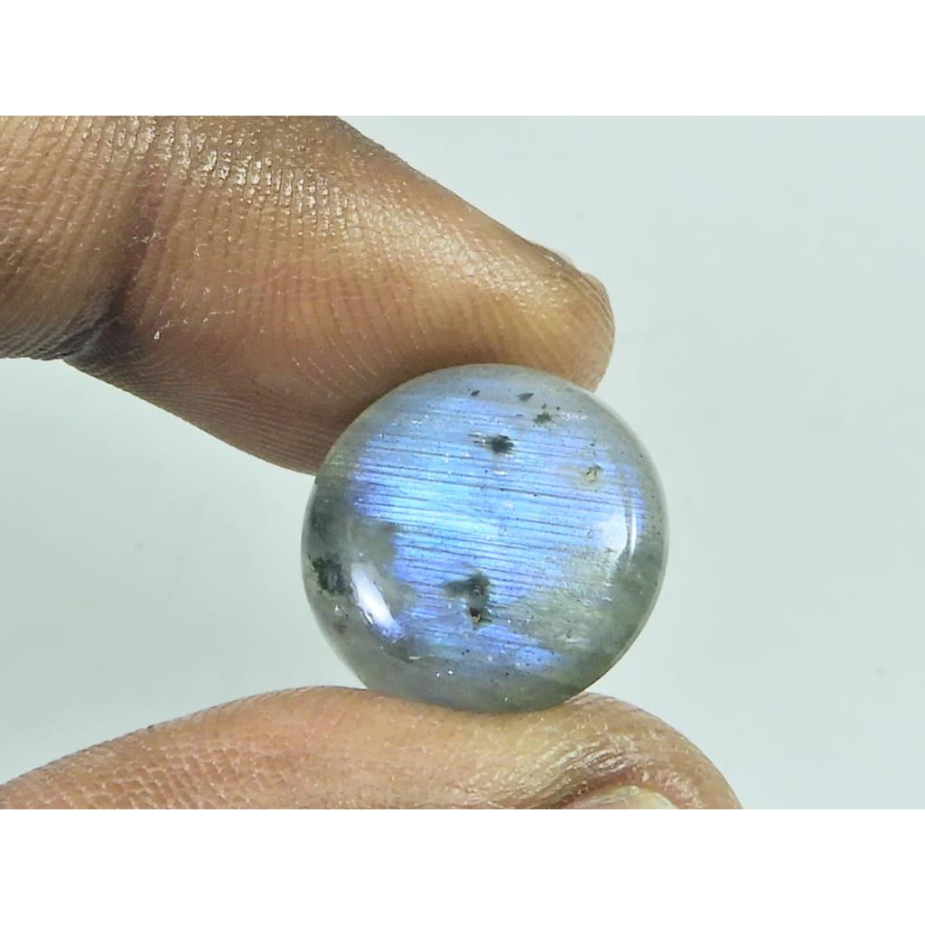 15X15MM Natural Labradorite Blue  Round Cabochon Loose Gemstone 1Pcs Lot C-1032