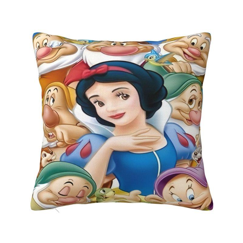 Disney Schneewittchen und die sieben Zwerge Kissenbezug Cartoon Fantasy Film Anime Weiches Luxus-Kissen für Sofa Heimdeko