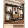 Metal Walk-In Wardrobe: Floor-Standing Clothes Rack, Open Garment and Hat Rack, Bedroom Shelf Assembly