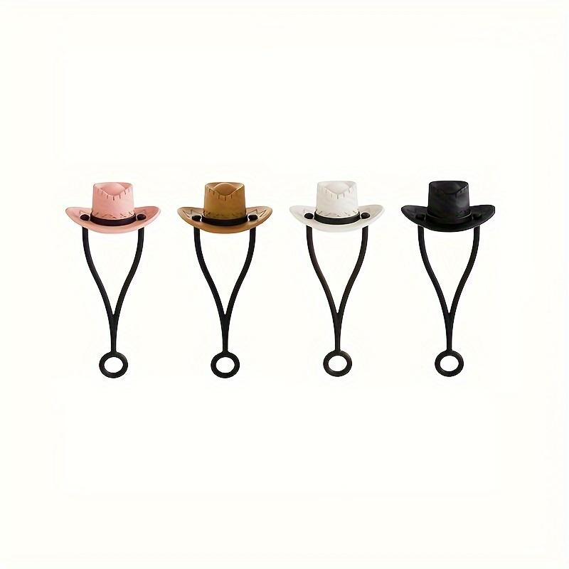 4-piece/set Silicone Cowboy Hat Straw Cover Cute and Fun Insulated Cup Straw Cover Easy To Clean, Durable and Reusable