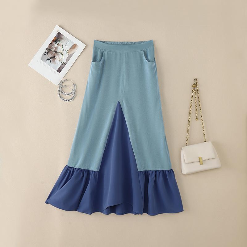 ZANZEA Women Casual Splice Ruffles Loose Long Skirts