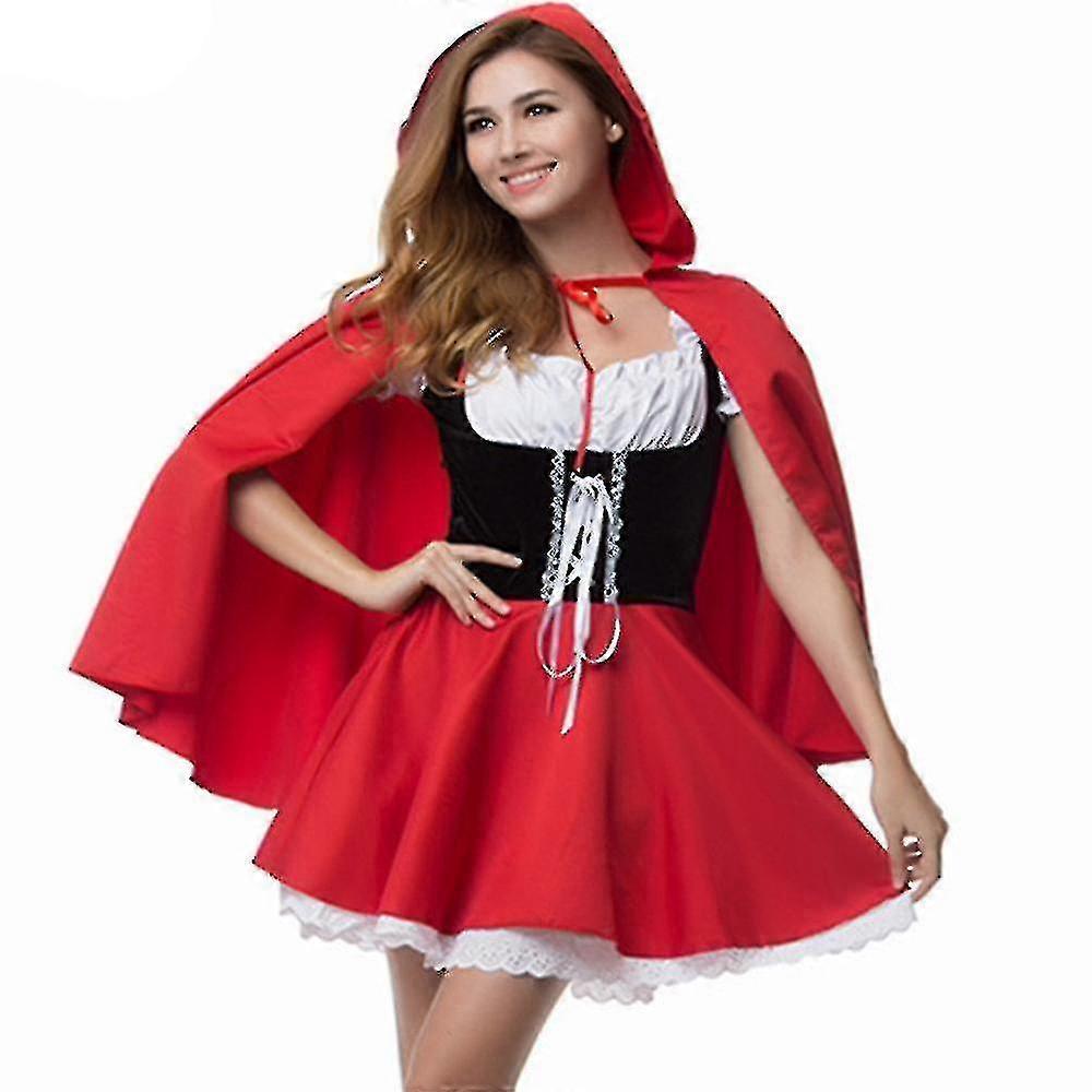 Xs-6xl Luksusowy Kostium Czerwonego Kapturka Dla Dorosłych Z Peleryną Damski Przebranie Impreza Halloweenowa Księżniczka Cosplay Przebranie