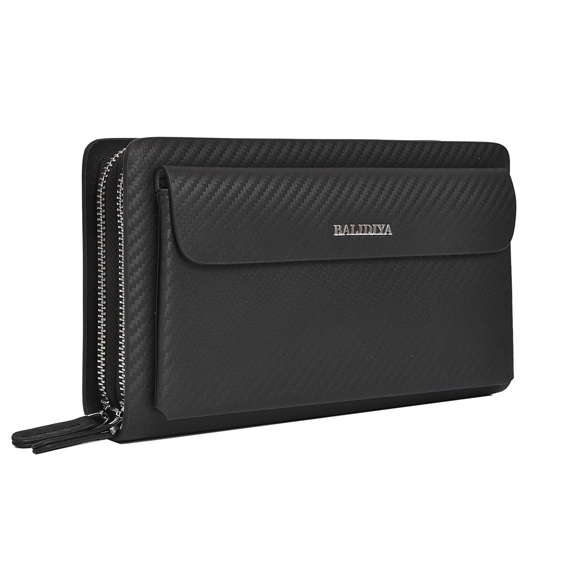 

[Balidiya] Genuine Leather Second Bag Long Wallet Men s Clutch Bag Natural Cowhide 2-way Large Wallet High Capacity Double Zipper Popular Brand