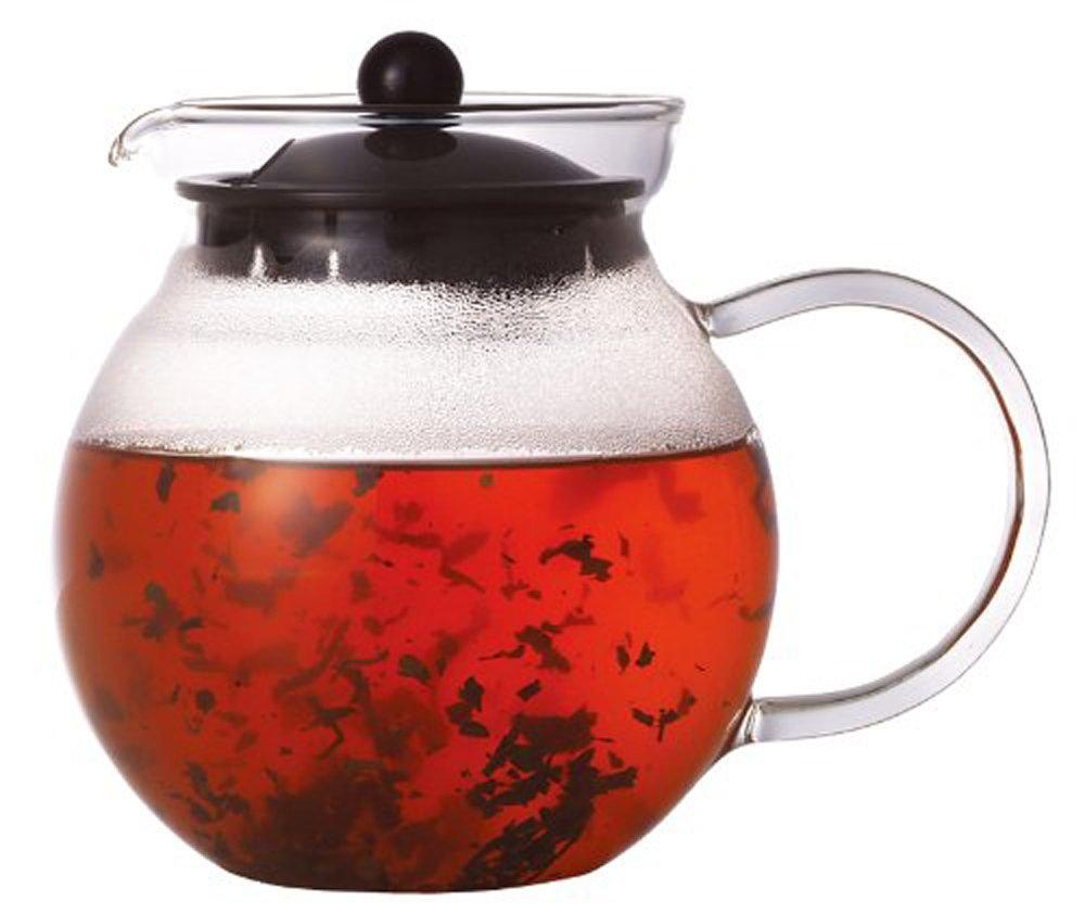 iwaki Heat-Resistant Glass Teapot, Jumping Teapot, Black, 640ml, KT894T-BK